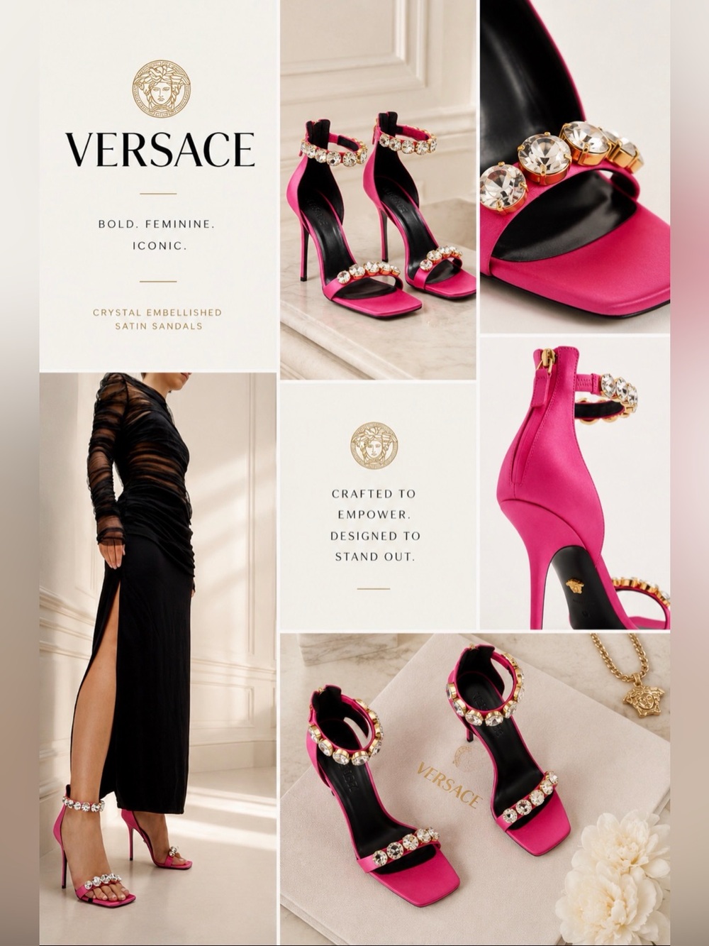 VERSACE hot pink Barbie crystal heels
Authentic